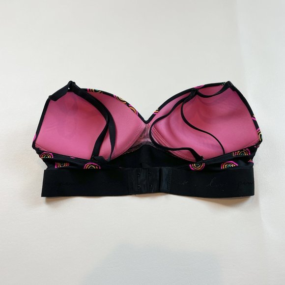 NWOT Victoria's Secret PINK Bra 34B Wear Everywhere Wireless Push Up Rainbow - Picture 3 of 9
